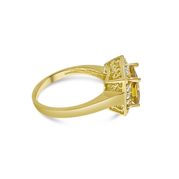 10k Yellow Gold Simulated Citrine Womens Birthstone Ring November - Picture 2 of 2